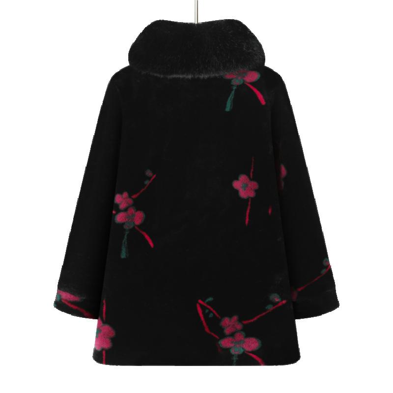 Winter woolen coat imitation fur wife fleece cotton coat old mink fleece jacket