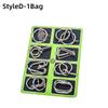 8PCS/Set Metal Montessori Puzzle Wire IQ Mind Brain Teaser Puzzles Children Adults Interactive Game Reliever Educational Toys