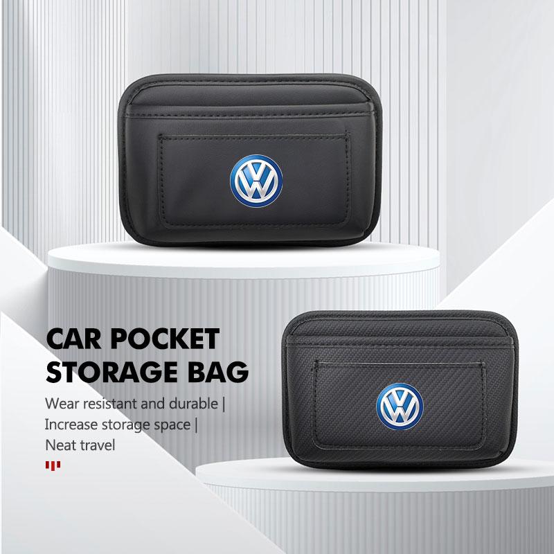 RUN1 For Volkswagen VW Car Storage Pocket Seat Back Side Door Hanging Bag Card Purse Polo Jetta Sagitar Magotan Passat B5 B6 B7 CC