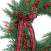 Artificial Xmas Wreath for Front Door Decoration Xmas Wreath with Pine Cones Berries Bows