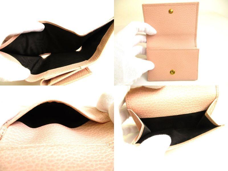 Authentic GUCCI Double G Marmont Light Pink Leather Trifold Wallet #9926  Refurbished