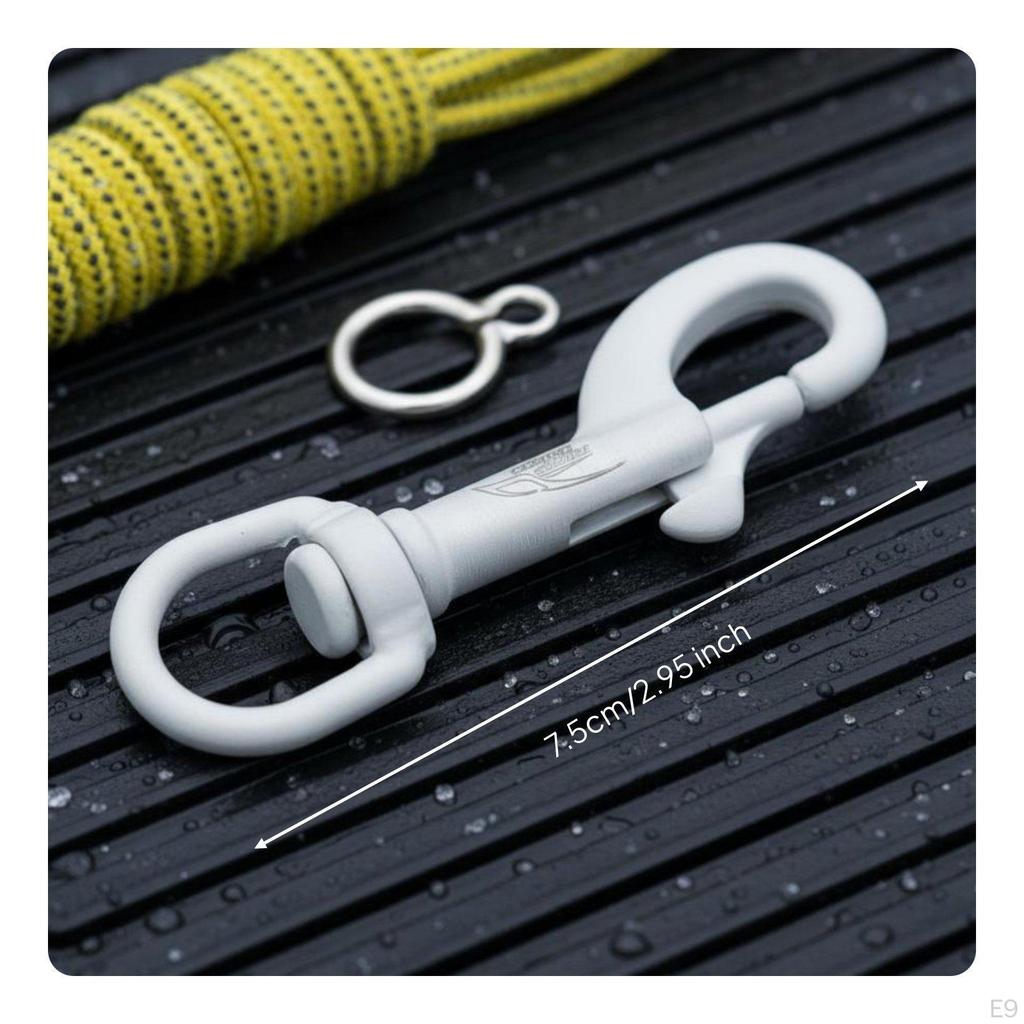 Swivel Eye Bolt Snap Hook Single End Stainless Steel Diving for Boating Silver 75MM