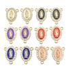Gold Alloy Three-Hole White Rhinestone Pendant Charm for DIY Jewelry Accessories