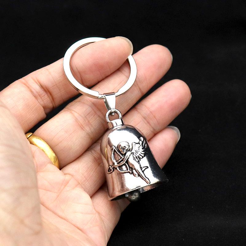 Retro Metal Jewelry Keychain with Bell Pendant - Car and Bag Decoration