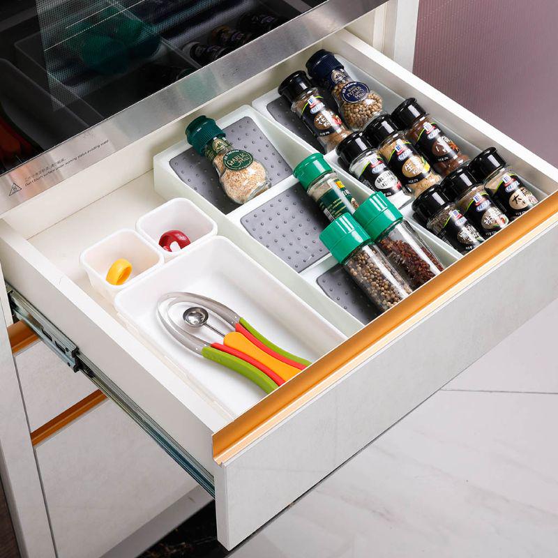 Kitchen Drawer Organizer 3Divide Spice Rack Tray Separation