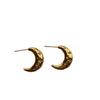 Light luxury minimalist classic metal crescent moon stud earrings niche exquisite earrings women's high sense fashion personality versatile earrings