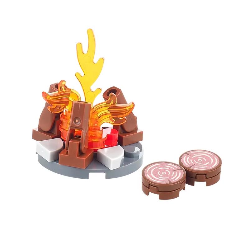 MOC Building Blocks Military Navy Figures Accessories Medieval Cannon Ammunition Wilderness Scene Tent Bonfire Brick Toy Gifts