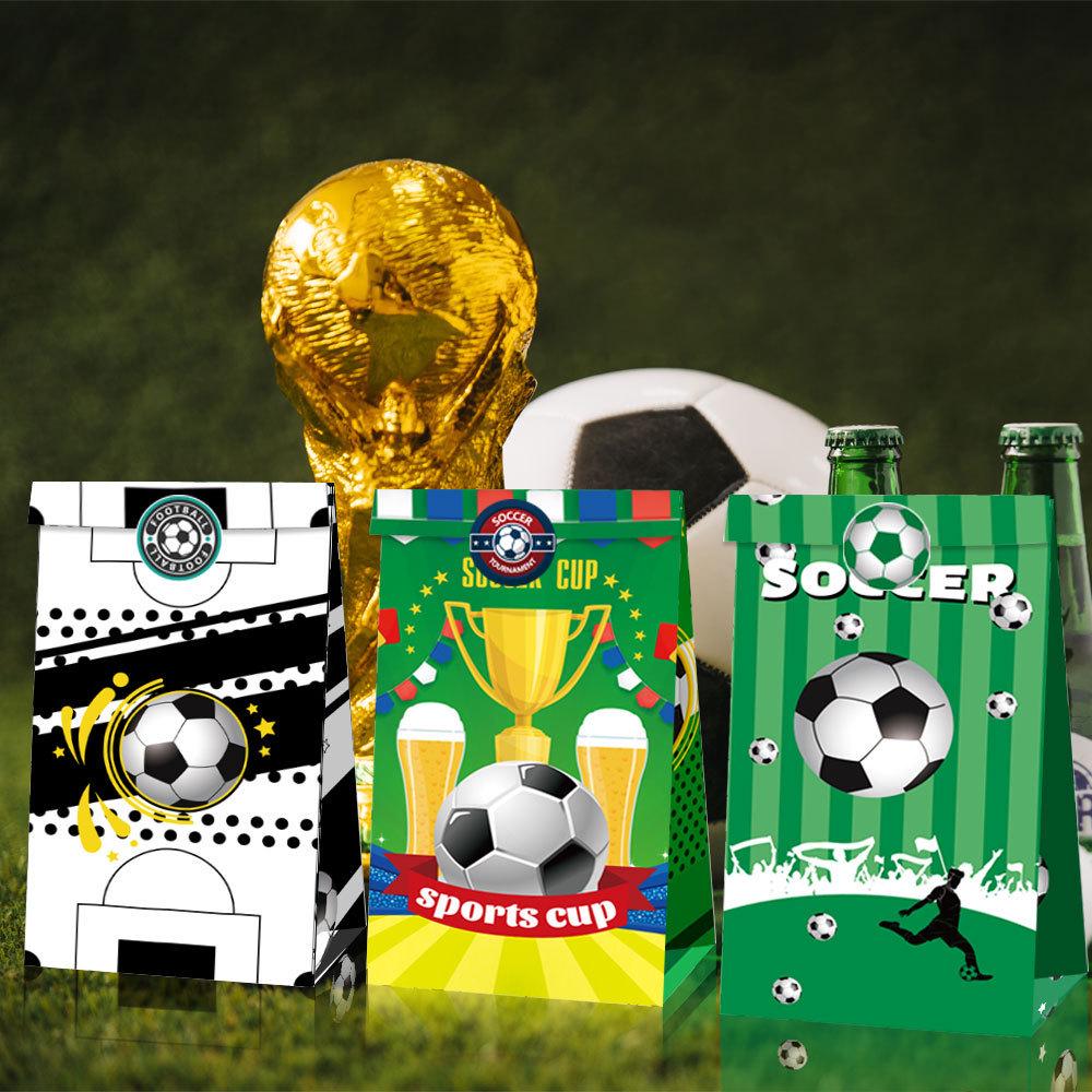 European World Cup Football Green Field Sticker Set in Cowhide Paper Bag