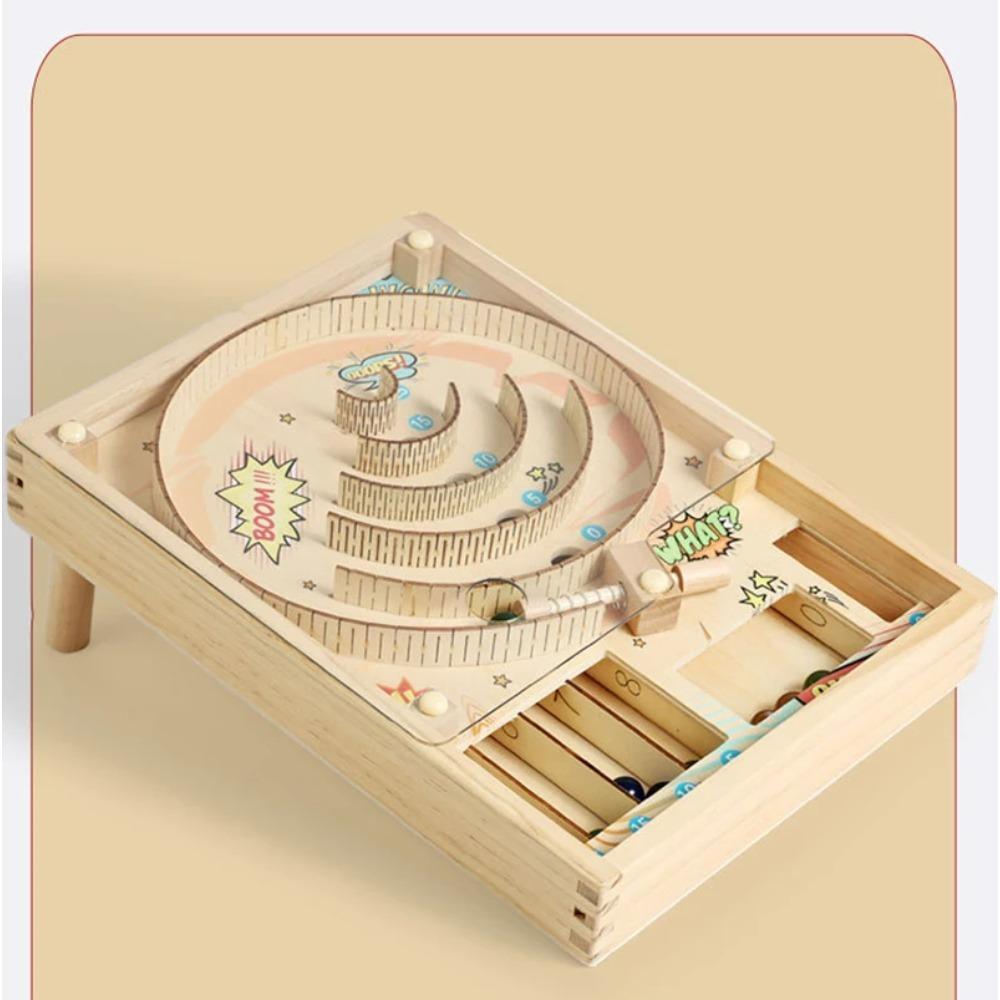 Wooden Pinball Machine Board Games Flipper Automat Mini Pinball Brain Teaser Pinball Table Game Party Social Adult Kids Toy Gift