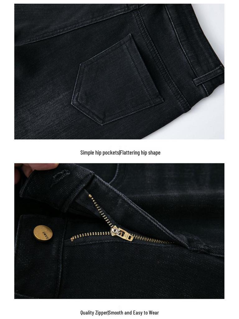 2024 High-Waisted, Fleece-Lined Slim Fit Micro Flare Jeans for Autumn and Winter