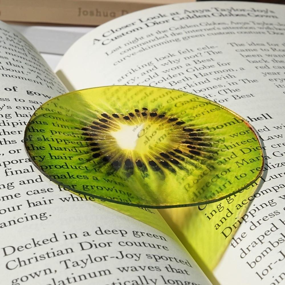 Refractive Color Acrylic Bookmark Funny Fruit Bookmark New Translucent Bookmark  Note Marker