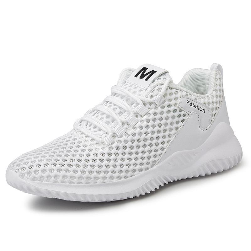 2022 Spring and Summer New Men's Large Size Hollow Mesh Sports Tide Shoes Breathable Non-slip Wearable Running Shoes