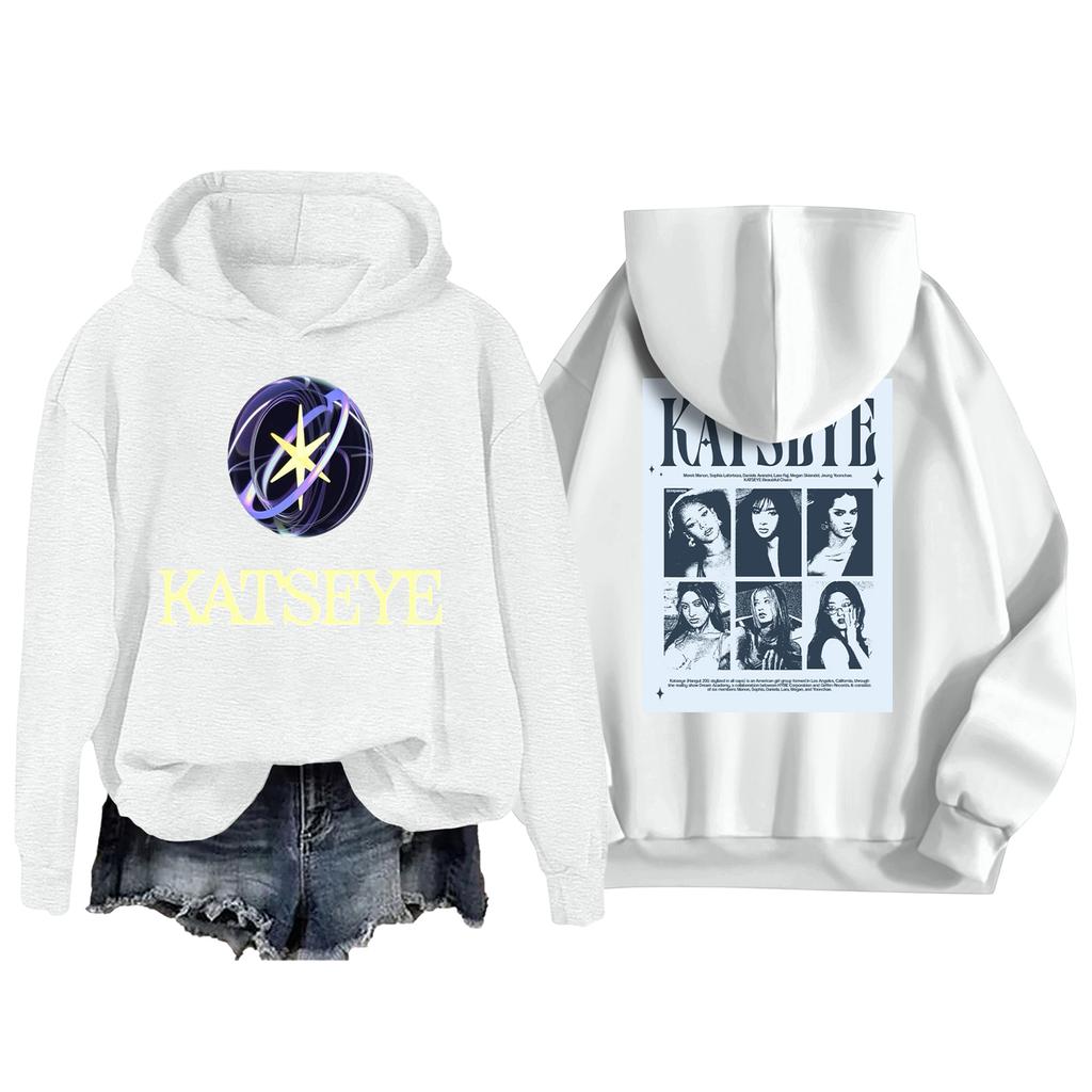 Women's Fashion Casual Long Sleeve Loose Printed Pullover Sports Long Sleeve Hooded Sweatshirt