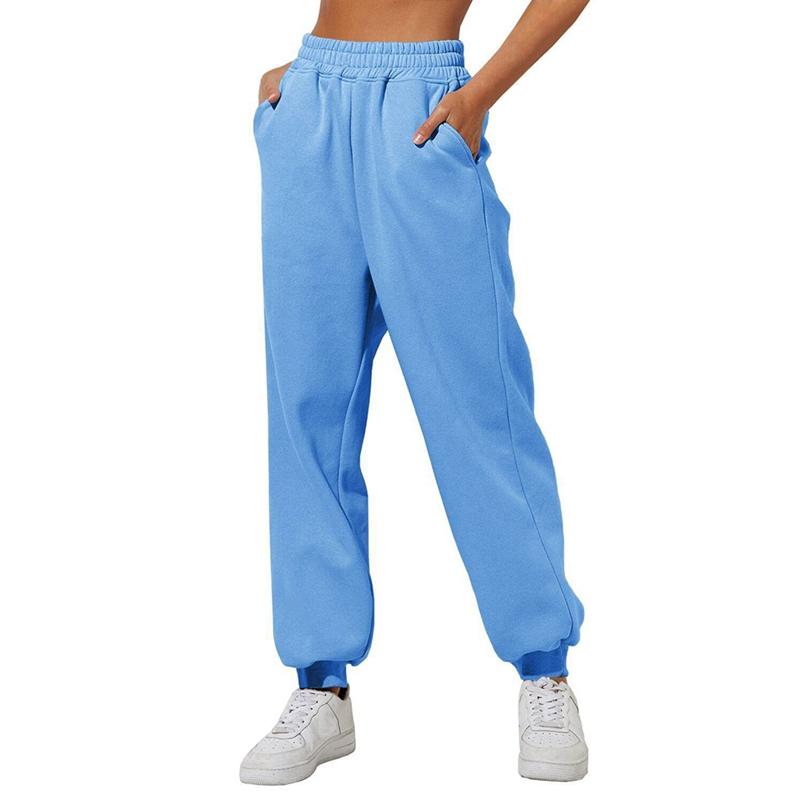 Women Loose Casual Sweatpants High Waist Solid Color Jogging Pants