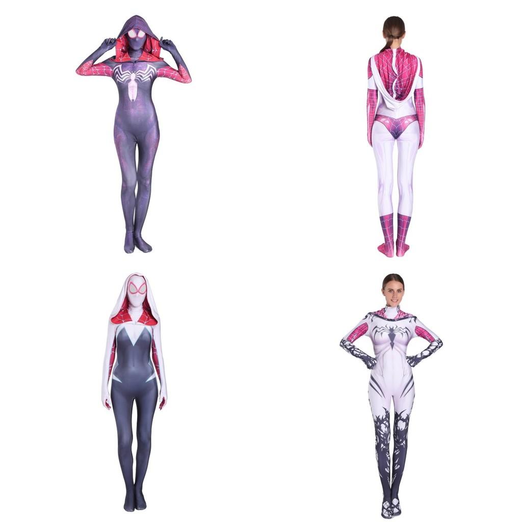 Stilvolles Spider Gwen Stacy Kostüm für Frauen mit einzigartigem Spider-Man-Design für Halloween