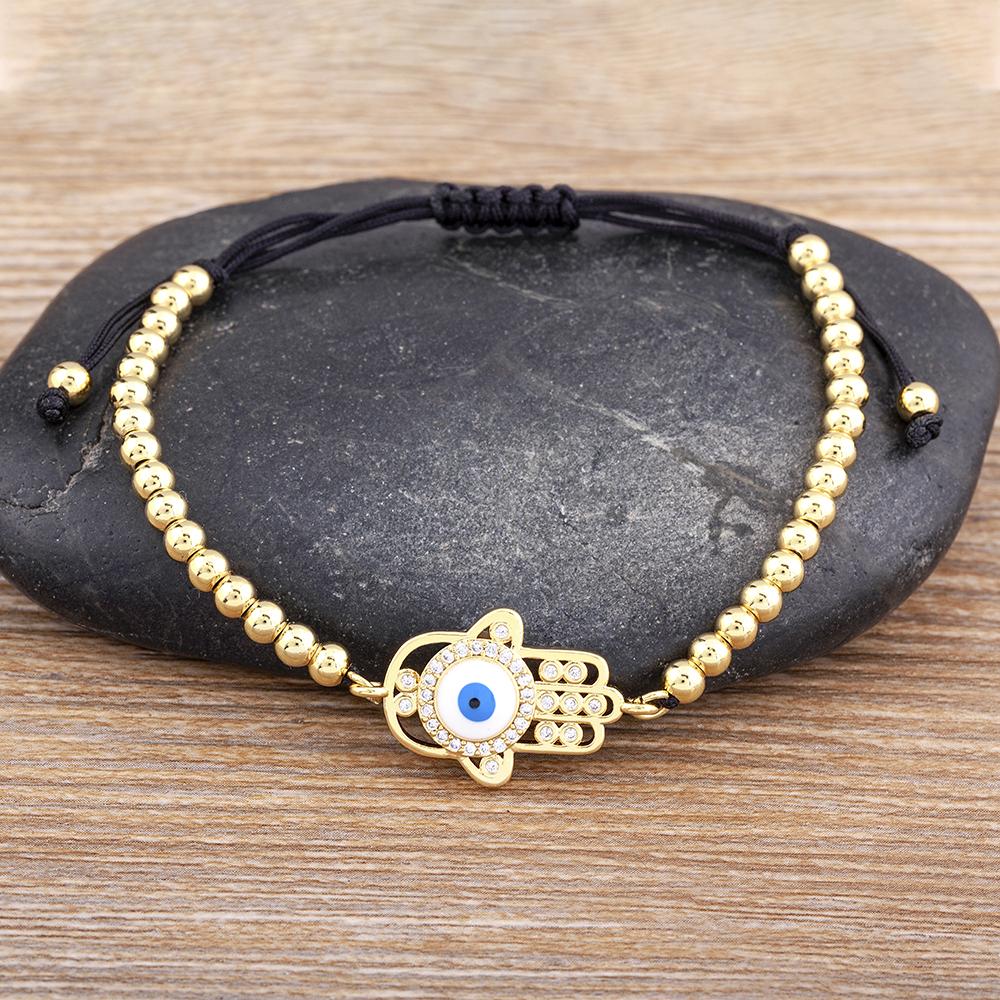 

Nidin Classic Airplane Model Inlaid Turkey Evil Eye Crystal Bracelet Handmade Bead Adjustable Fashion Jewelry Exquisite Gifts