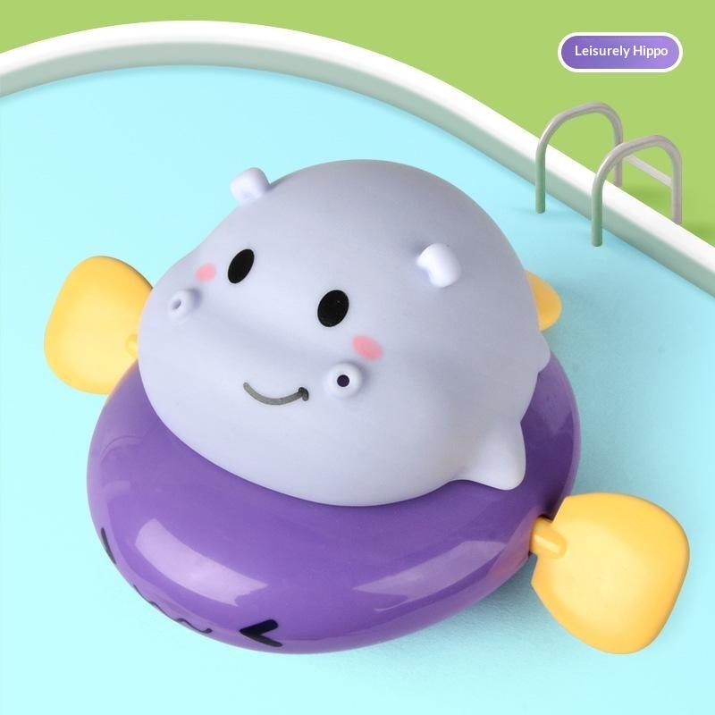 Wind-Up Pig Pull String Bath Toys, Baby Kids Water Fun Swimming Pool Floating Squeeze & Spray Animal Water Toys For Kids