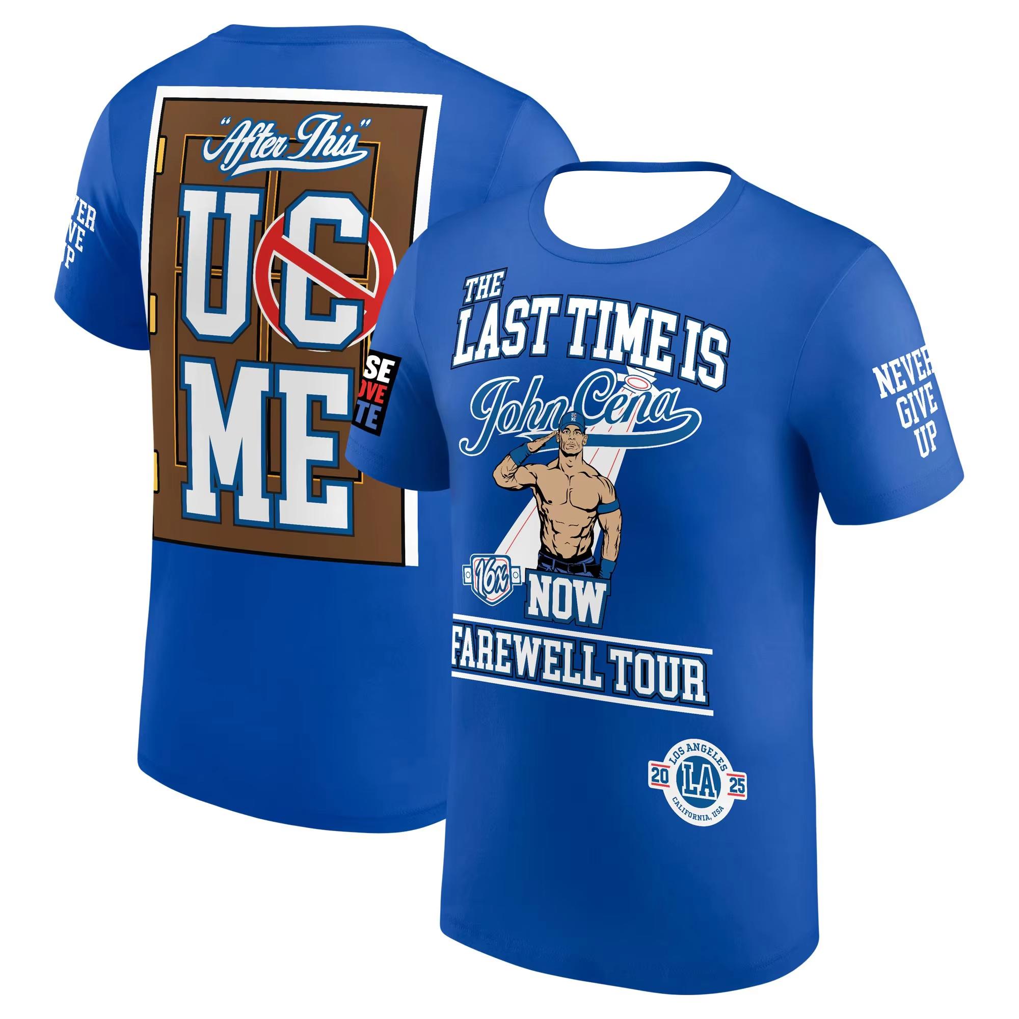 ZheXiong TEE 2025 Nieuw Heren Lichtblauw John Cena Afscheidstournee Toronto T-shirt Zomer Dames T-shirt Sport Casual Oversized Kinderen/Volwassenen Tops M