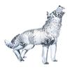 Crystal Glass Wolf Figurine Howling Wolf Statue Hand Glass Animal Sculpture Collectible Paperweight
