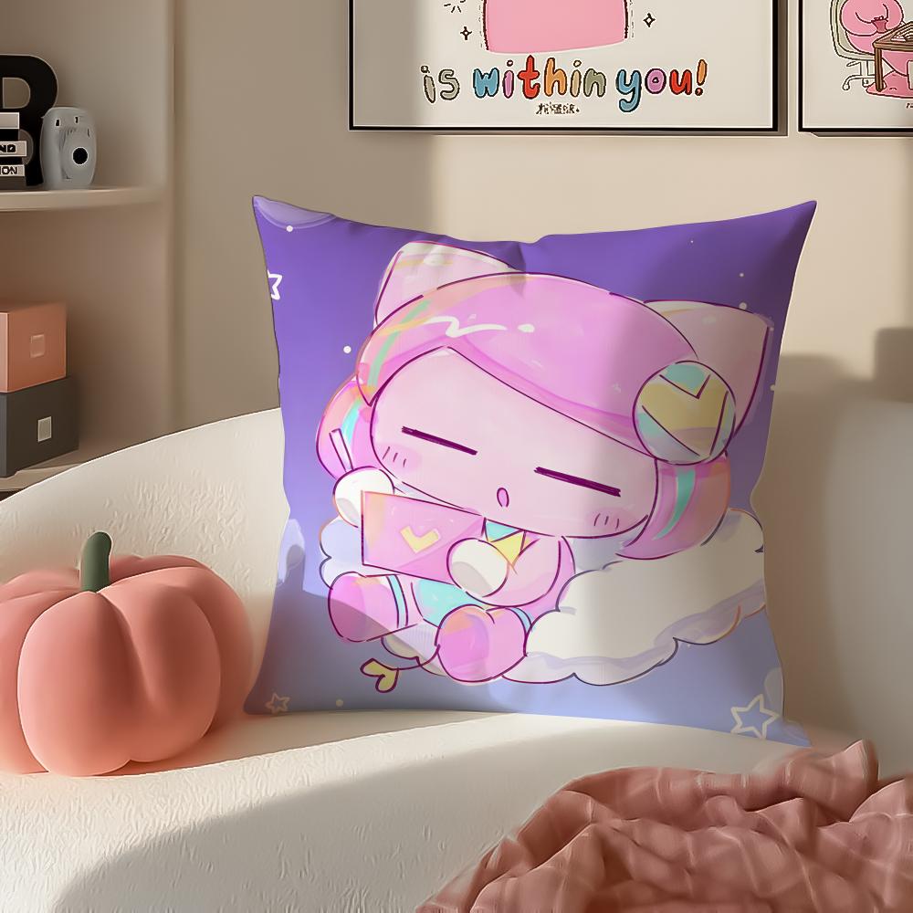 Cute Quirky Vocaloid Japanese PPepoyo Cushion Cover Pillowcase Short Plush Invisible Zipper Room Sofa Cushion Cover