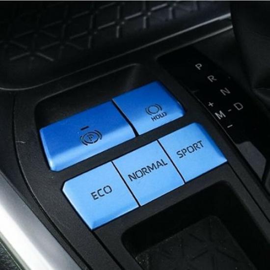 For Toyota RAV4 2019-2024 5X Aluminum Blue Gear Shift Box Panel Sticker Trim