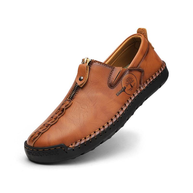 2025 Popular Leather Shoes Men's One-pedal Sewn Sole Casual Men's Loafers Large Size Men's Shoes 4748