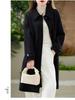 Women's Slim Fit Long Wool Coat with Wide Lapel and Toggle Closure - Double-Faced Woolen Overcoat for Autumn/Winter