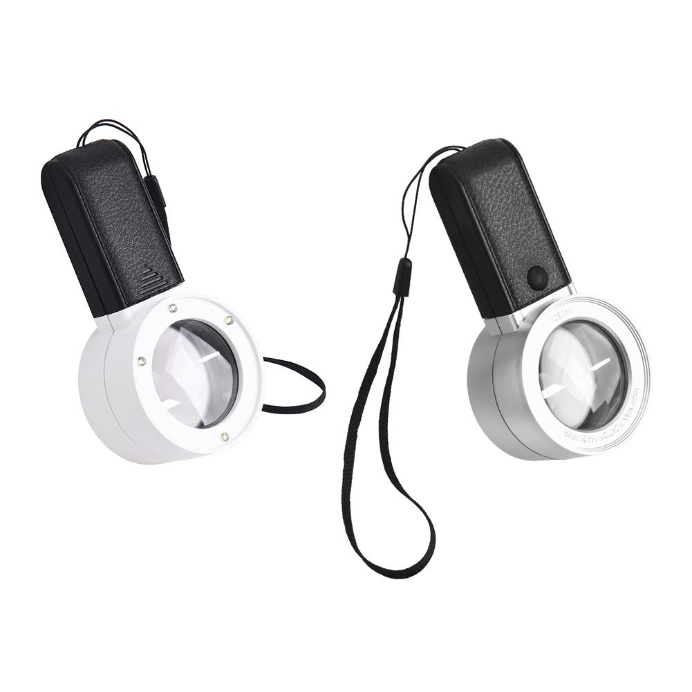 Reading Inspection Illuminated Magnifier w/ 4LED Handheld Magnifying Loupe Lens