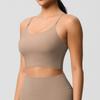 Women's Y Back Sports Bra - Padded Low Impact Spaghetti Thin Strap Workout Yoga Top