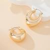Glossy Gold-Plated Hollow Heart Earrings - Trendy and High-End Fashion Accessory