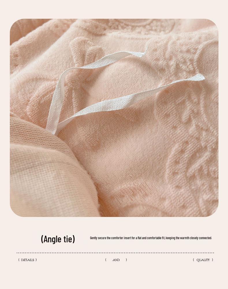 Princess Style Winter Carved Velvet 4-Piece Bedding Set: Class A Mother and Baby Warm, Thick Lace Quilt Cover