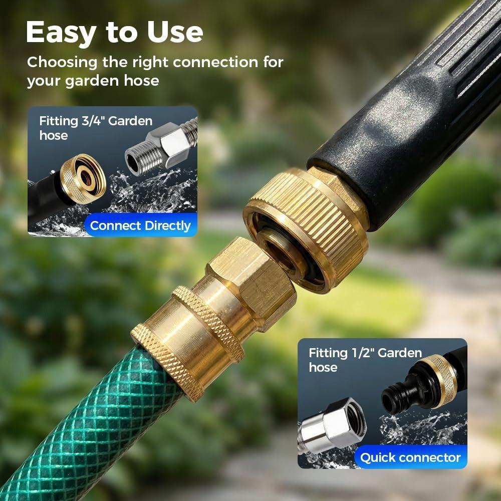 Portable Jet Nozzle Power Washer Quick Connectors Hydro Jet Power Washer Wand  for Garden Hose