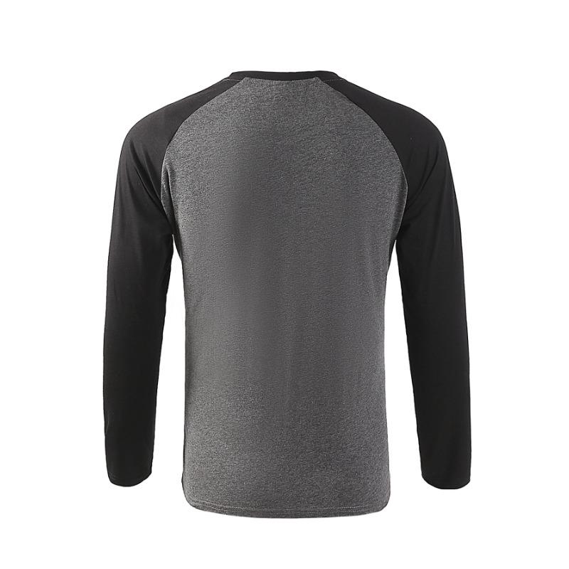 Herren Langarm Rundhals T-Shirts Locker und Atmungsaktiv Lässiges Raglan Top