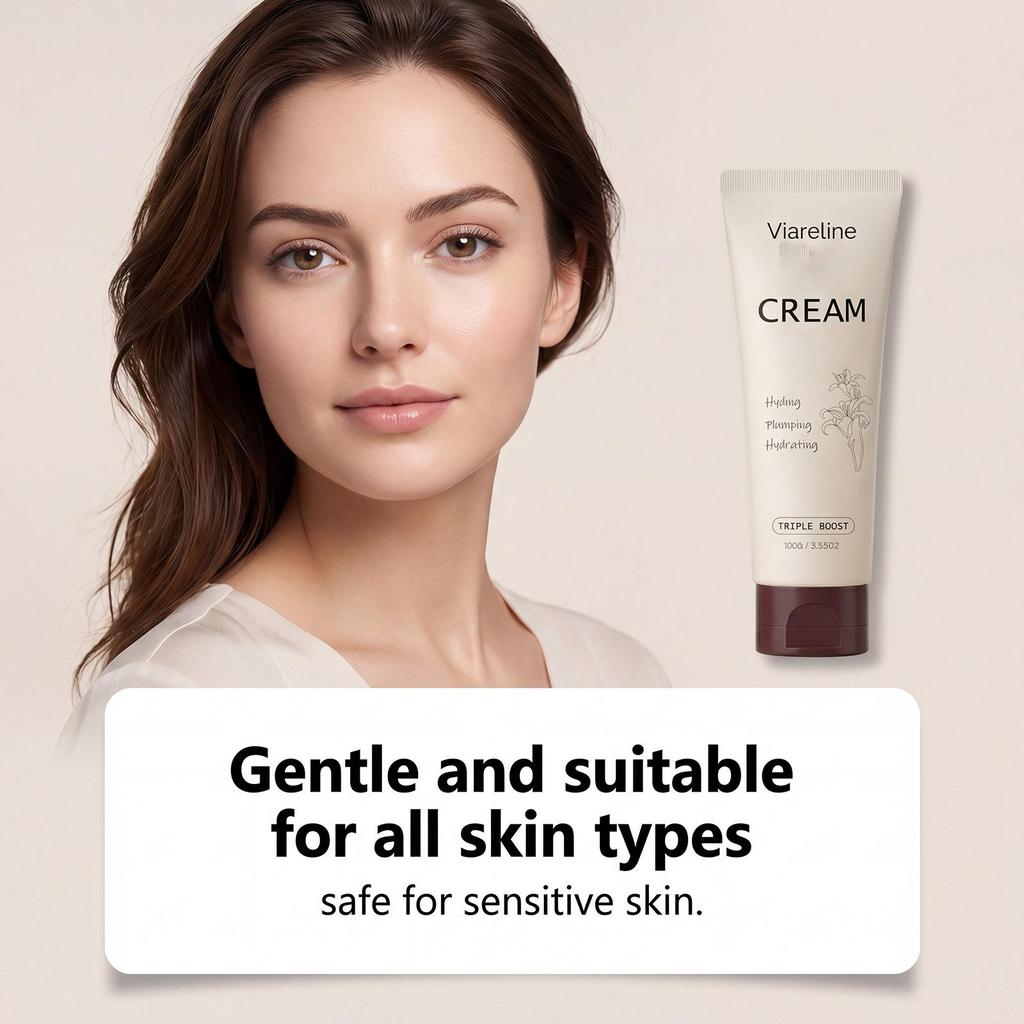 Viareline softening skin cream Gentle Moisturizing  Facial and body Dual-use portable moisturizing care cream 100g