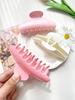 French Solid Color Hair Claw Clamps Pink Hair Barrettes Large Non Slip Shark Clip Elegant Hair Accessories for Women Girls