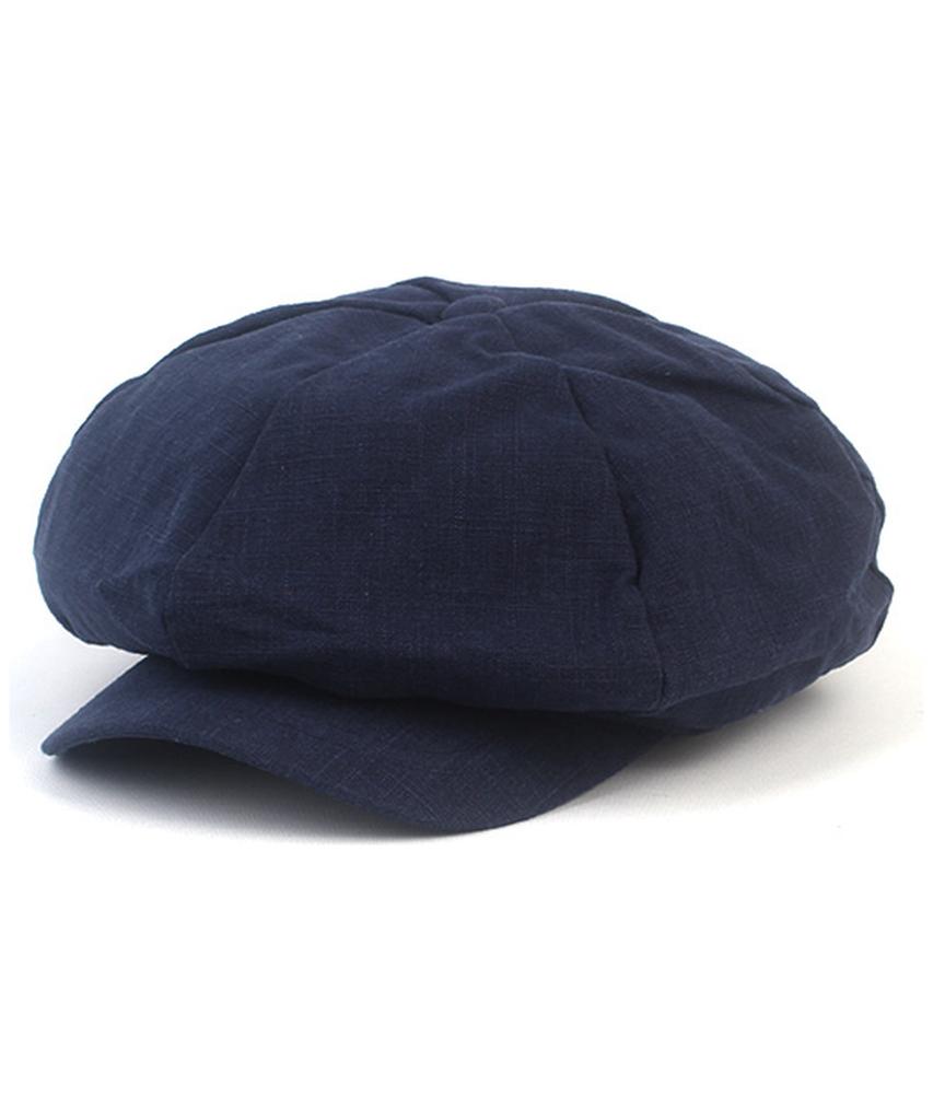 Yunibeosyeolkemiseuteuli Linen Navy Loose Fit Newsboy Cap