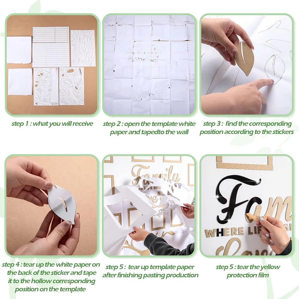 Family Tree 3D Mirror Wall Stickers Acrylic Picture Frame DIY Photo Frame Decal Decorations for Living Room Home Art Decor