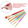 6 Pcs Paint Brush Set, Colorful Nylon Hair Paints Artist Pinteboises with Plastic Handle for Body Rock