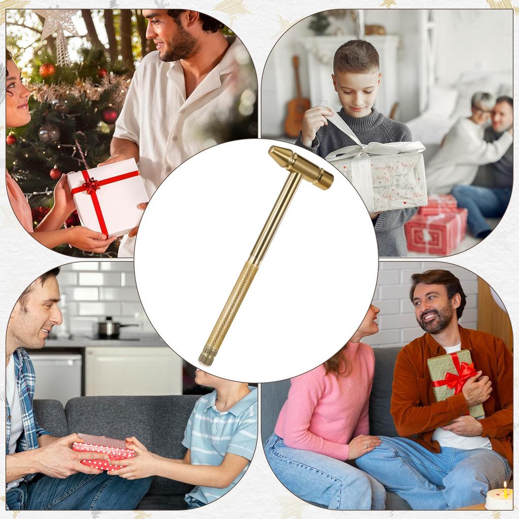 Copper Hammer Rubber Head Hammer 6 In 1 Multifunctional Porcelain Hammer Built-in Small Screwdriver Indoor Outdoor Mini Tool