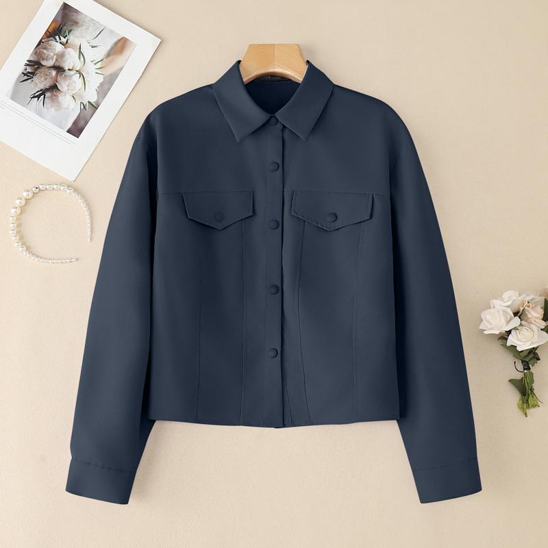 ZANZEA Women Casual Turn Down Collar Long Sleeve Plain Blouse