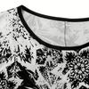 Women Christmas Long Sleeve Snowflake Print A-Line Swing Dress, Casual Crew Neck Holiday Mini Dress for Winter Party & Daily Wear