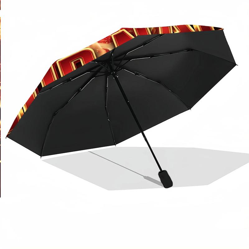 Union Berlin FC Automatic 3‑Fold Umbrella 8‑Rib Windproof Folding Umbrella Sun Rain Protection For Outdoor Travel Daily Use