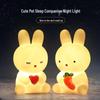 Cartoon Kaninchen Silikon Nachtlicht mit LED-Timer, Knopfzelle und dekorativem Geschenk.
