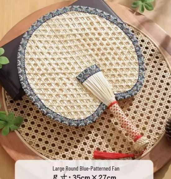 Portable Handmade Palm Leaf Fan: Old-fashioned, Durable, Child-Friendly, Mosquito Repellent, Woven Straw Design