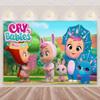 Cartoon Cute Cry Babiesed Birthday Party Decorations Lovely Blind Box Doll Backdrop Baby Shower Supplies Child Room Wall Hanging