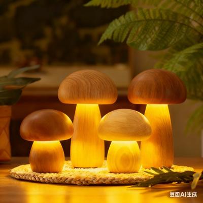 LED Pilzlampe, Nachtlicht mit Berührungssensor, Dimmbares Nachttischlicht mit USB-Ladefunktion, Schreibtischleuchte für Heimdekorationslicht