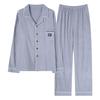 Pajamas Men'S Spring And Autumn Cotton Long Sleeve Autumn Cotton Cardigan Casual Suit Autumn Loungewear