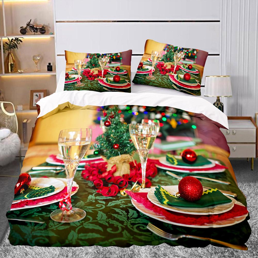 Рождественский подарок с узором пододеяльник комплект постельного белья для детей — фото 8