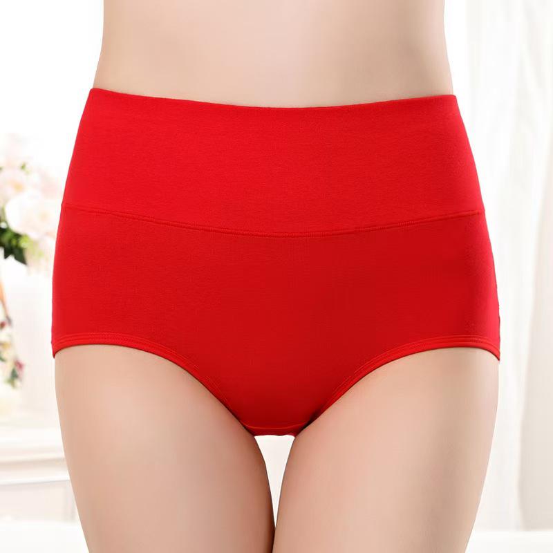 Women's High-Waisted Seamless Butt-Lifting Tummy-Control Cotton Underwear - Morandi Colors, Large Size Triangle Shorts