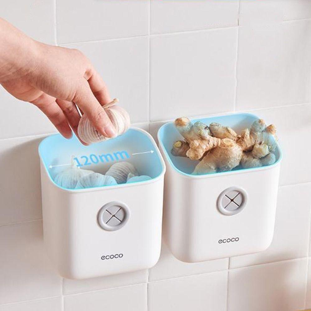 Punch-Free Ginger Garlic Storage Baskets Small Wall-mounted Storage Box Bedside
